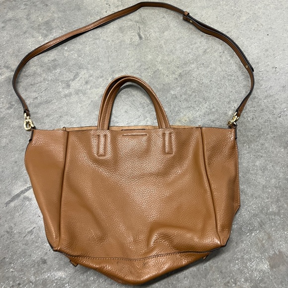Banana Republic Handbags - Banana Republic Brown Leather Casual Tote With Crossbody Strap